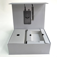 Boîte d'emballage cadeau de présentation en carton rigide noir mat de luxe personnalisé avec fermeture magnétique de grande taille