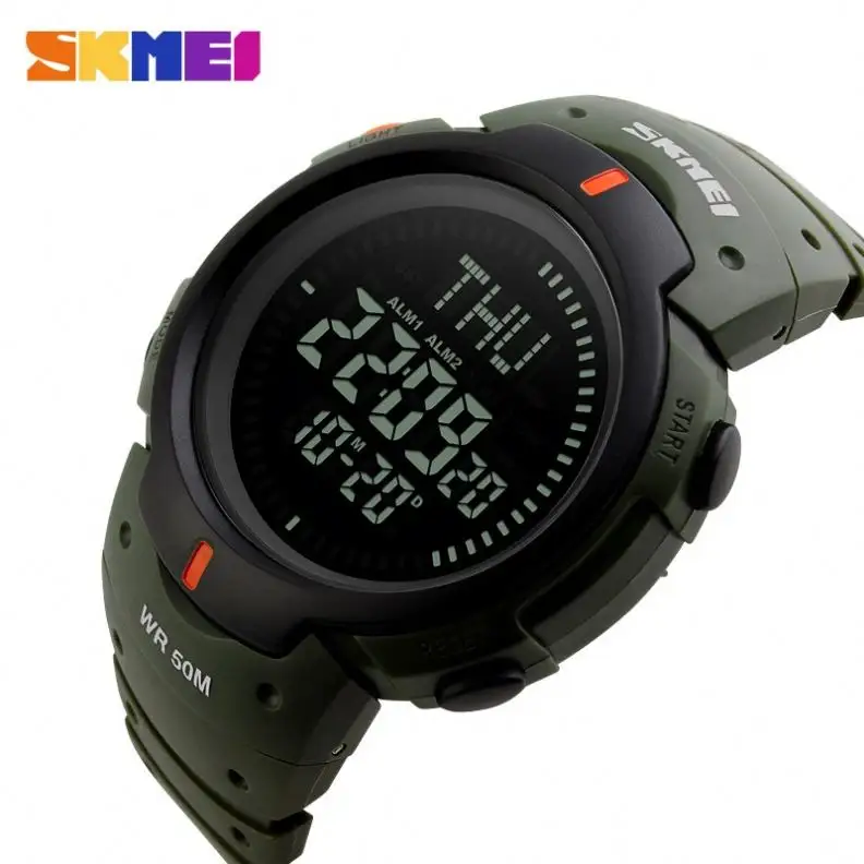 SKMEI 1231 low price China mens digital watch vintage Silicone band Waterproof compass countdown Simple outdoor watch supplier