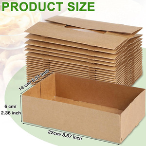 Brun Kraft Carton Plateaux Alimentaires <span class=keywords><strong>4</strong></span> Coin Pop up Jetable Pliable Film Nuit Snack Partie Conteneur Boîte En Carton pour La Nourriture - Product Image 2