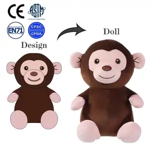 사랑스러운 부드러운 스쿼시 원숭이 동물 인형 주문 도매 봉제 장난감 인형 동물 장난감 원숭이 봉제