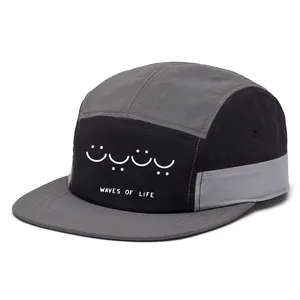 אופנה לקידום מכירות עמיד למים 5 פאנל כובעי ריצה כובע Oem מותאם אישית גברים ירוק שחור אפור ריק ניילון ספורט קמפינג כובע