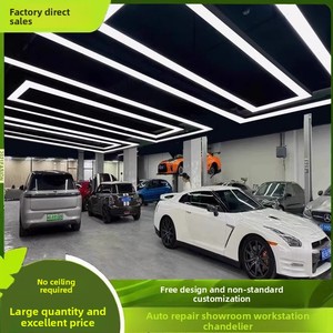 Plafonnier linéaire encastré LED personnalisé pour <span class=keywords><strong>atelier</strong></span> de réparation automobile et de detailing, CRI élevé, en aluminium, garantie 3 ans - Product Image 2
