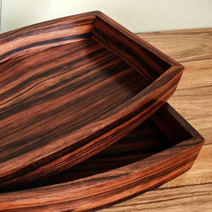 SanHui OEM & ODM Zebrawood Ovale Rectangle Plateaux En Bois Plateaux De Service Salon Stockage Durable Facile À Nettoyer Aliments Collations Fruits - Product Image 5