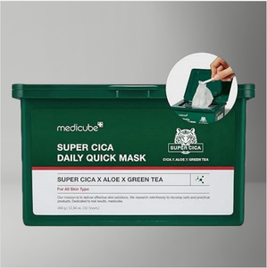 Mascarilla Diaria de Acción Rápida Super Cica de MEDICUBE, 30 Unidades - Mascarilla Facial Calmante y Suavizante con Ácido Hialurónico para Todo Tipo de Piel - Favorita - Product Image 1