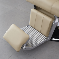Fauteuil de salon de coiffure haut de gamme en cuir véritable pour célébrités d'Internet, idéal pour la coiffure et le rasage