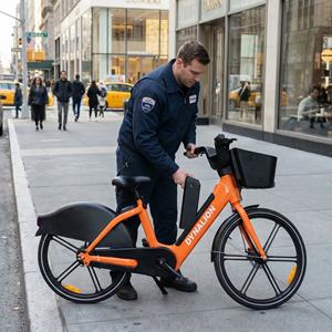 <span class=keywords><strong>Bicicleta</strong></span> Compartida de Aluminio Reforzado con Bloqueo 4G IoT, <span class=keywords><strong>Bicicleta</strong></span> Eléctrica Inteligente para Flotas de Alquiler Urbano - Product Image 2