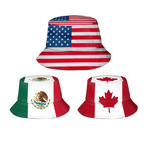 2026 Wholesale Custom Country Flag Football Fan Bucket Hats Breathable Polyester/Cotton All-Season Promotional Gift