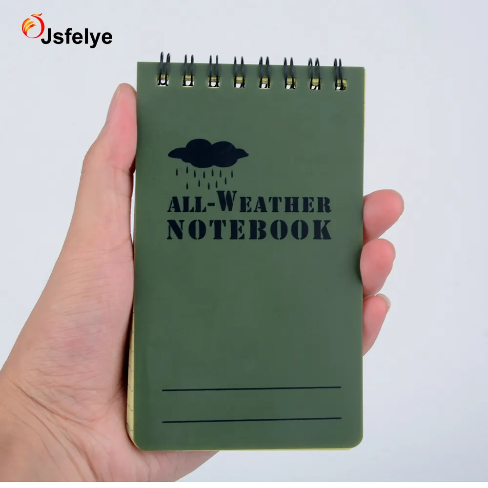 Custom design 3*5 pollici verde impermeabile all weather tattico notebook