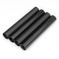 Tube en fibre de carbone tressé de 5 mm (3 mm) de diamètre, enroulé sur un rouleau, 1000 mm, mini-tube télescopique en fibre de carbone
