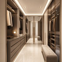 Système de rangement pour armoire en bois massif, armoire moderne, meuble de chambre à coucher, dressing, armoire sur mesure