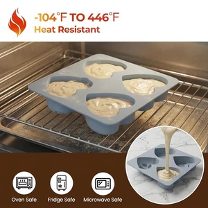 Moule à gâteau en silicone en forme de cœur à 4 cavités, certifié LFGB, antiadhésif, sans BPA, 100% qualité alimentaire, réutilisable - Product Image 2