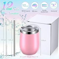 Gobelet à vin isotherme sous vide en acier inoxydable 18/8 de qualité alimentaire, 12 oz, pour fêtes et tasses à café