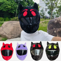 Décorations de casques de moto amusantes et variées, motifs de dessins animés, fausse fourrure de lapin, couvre-casque coupe-vent et chaud pour moto.