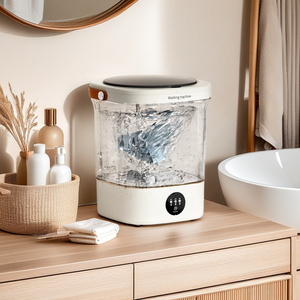 <span class=keywords><strong>Lavadora</strong></span> Portátil Mini de 12L para Ropa Interior con Motor de Frecuencia Variable DD y Cesta de Drenaje con Rueda de Ondas 4D - Product Image 1
