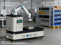 Robot mobile composite EZ-COR série ARM avec PLC et moteur, base AMR, LASER SLAM, automatisation d'usine intelligente, manutention mobile de matériaux, 3kW