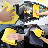 Toalla de Microfibra de Felpa Coral Súper Absorbente para Coche, Paño de Limpieza y Secado de Doble Cara y Secado Rápido para Lavado de Autos