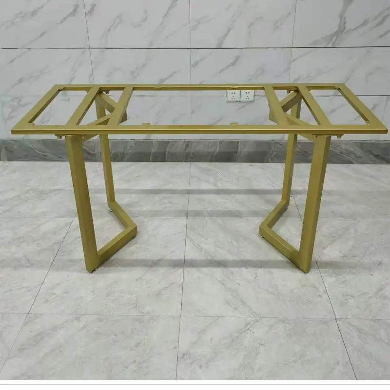 New design decorative metal base for table unique office gold feet custom table frames