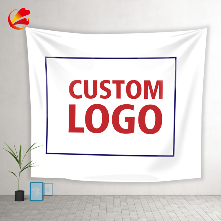 Factory Directly Supply Home Room Decorative Wall Hang Logo Printing Cotton Polyester Fabric Custom Tapestry