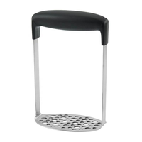 Roestvrijstalen knoflookpers met horizontaal ergonomisch handvat, handmatig, robuust, voor gladde aardappelpuree en babyvoeding