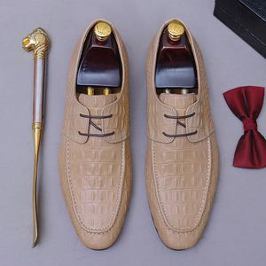 ASTON M.JAZZ Chaussures de ville et de mariage pour hommes en cuir véritable, à bout pointu, respirantes, à lacets, décontractées, grandes tailles, légères, haut de gamme - Product Image 1
