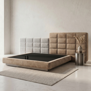 Moderno <span class=keywords><strong>Letto</strong></span> Matrimoniale/King Size in Legno di Pino Massiccio, Lussuoso, Imbottito e Trapuntato, Minimalista, con Base a Molle per <span class=keywords><strong>Camera</strong></span> <span class=keywords><strong>da</strong></span> <span class=keywords><strong>Letto</strong></span> - Product Image 2