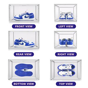 자석식 아크릴 스니커즈 박스 조립식 투명 신발 정리함 접이식 플라스틱 신발 보관 컨테이너 박스 랙 - Product Image 4