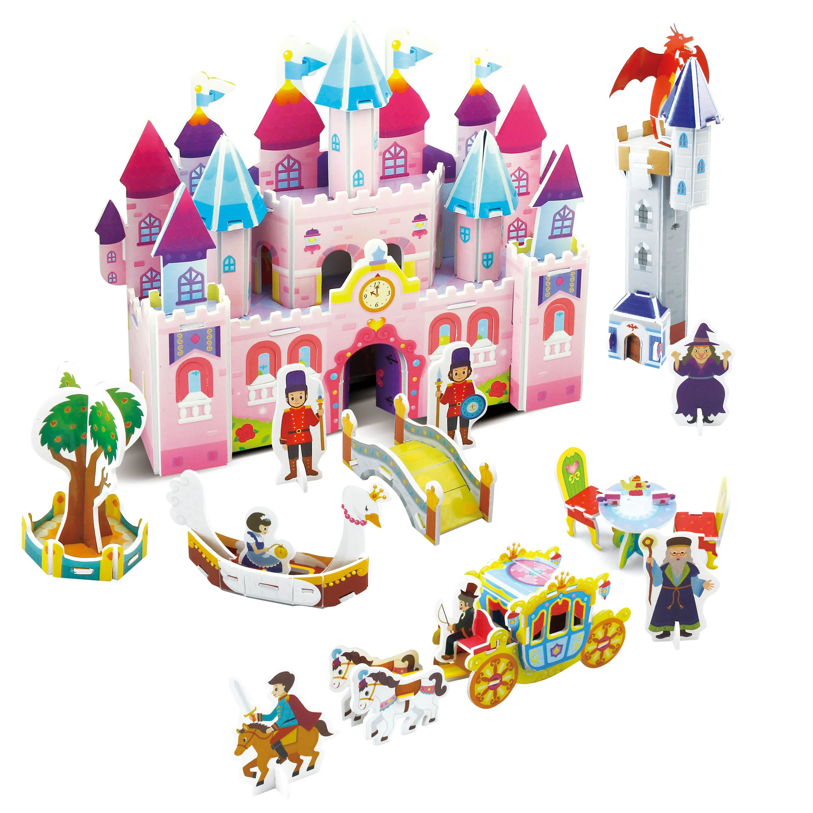 Jeu de Puzzle personnalisé 3d pour enfants, château de Sublimation, Puzzle en papier
