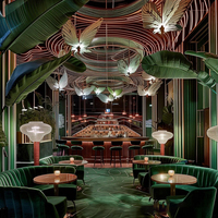 Ensemble de sièges en velours vert émeraude pour restaurant occidental, canapé de banquet moderne haut de gamme pour hôtel, 6 places, respectueux de l'environnement