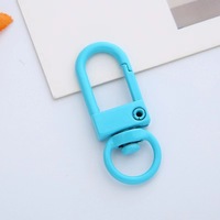 Porte-clés personnalisé en métal de 33 mm aux couleurs bonbon avec mignon fermoir mousqueton en alliage, breloques DIY pour accessoires de bijoux, sacs et clés de voiture