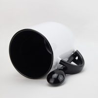 Mug en céramique 12oz avec cuillère, ensemble personnalisable par sublimation, tasse enduite pour fête, école, cadeau, vente en gros Topjlh