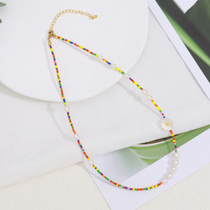 Y2K colorato <span class=keywords><strong>sead</strong></span> bead fiore di perle d'acqua dolce alla moda collane gioielli alla rinfusa estate festa - Product Image 2