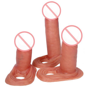 Großhandel 3 verschiedene Größen Realistische Dildos Herren Wolf Hosenträger Kondom Weiches flüssiges Silikon Sexspielzeug für Erwachsene Riesiges Anal spielzeug - Product Image 1