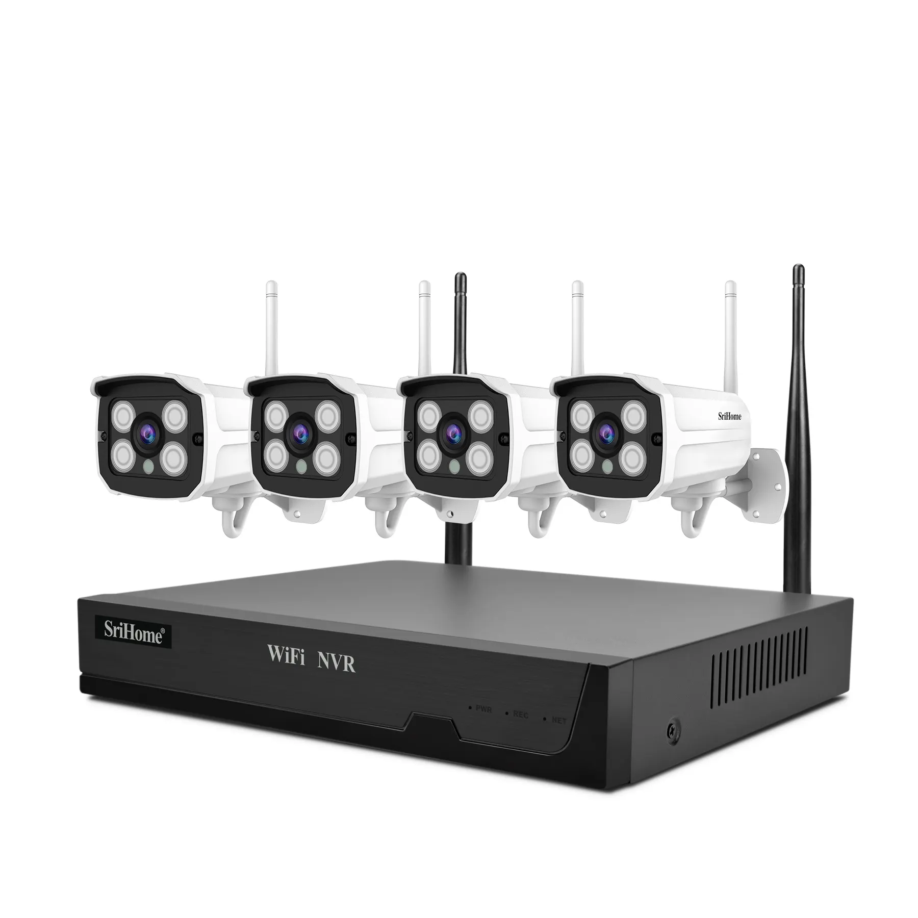 SriHome NVS001WIFI NVR Kits ON-VIF 4CH 1080P NVR CCTV Surveillance Camera 4TB Capacity Storage Wireless NVR Kit