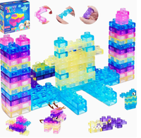 Magische Gummiblock 40-teiliges Set Weiche Bausteine Transparente Flexible Stapelsteine Pädagogisches Konstruktionsspielzeug Geschenk für Kinder