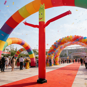 WINSUN Outdoor Advertising Carnival Festival Event Decoration <b>Red</b> Green Waving Hand Sky Dancer Tube Man Inflatable Air Dancer - Product Image 4