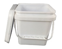 Seaux carrés en plastique avec couvercle et poignée, impression 4L 5L seau de qualité alimentaire, couleur personnalisée, vente en gros