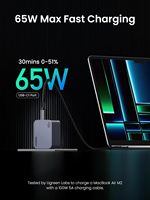 UGREEN Nexode Pro pengisi daya USB C 65W, pengisi daya dinding cepat PPS GaN dapat dilipat Mini 3-Port