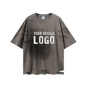 เสื้อยืดผู้ชายไซส์ใหญ่สไตล์วินเทจลุคสบายๆ ผ้าฝ้ายระบายอากาศดี แขนสั้น ทรงหลวม รับสกรีนโลโก้ - Product Image 3