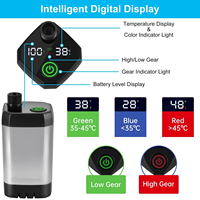 Douche portable de camping 6000mAh rechargeable en plastique avec écran LED intelligent, 4 modes de pulvérisation, étanche IPX7