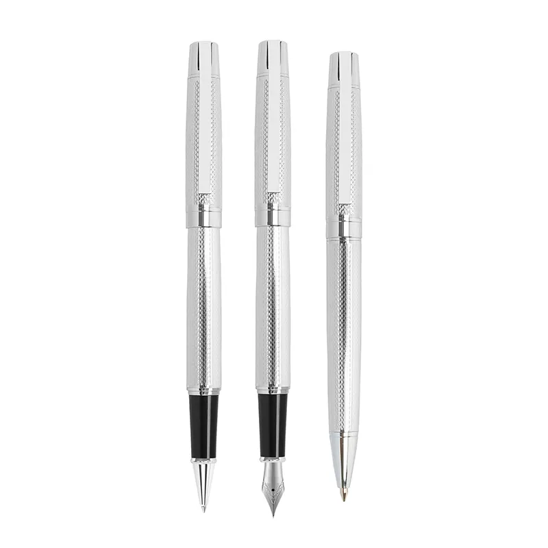 Jinhao 605 Serie Luxe Zwart Zilver Gouden Draadtekening Op Maat Metalen Vulpen Voor Mannen