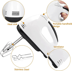 Batidora Eléctrica de Mano de 7 Velocidades y 300W, Batidora de Huevos Manual para Cocina, Batidora de Leche Manual para el Hogar - Product Image 4