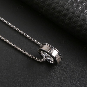 힙합 스타일 링 펜던트 목걸이 여성 남성 미니멀리스트 목걸이 쥬얼리 액세서리 스웨터 착용 - Product Image 4
