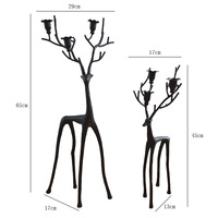 Nordischer Vintage-Hirschförmiger Eisen-Kerzenhalter Mehrköpfiger Kerzenständer Wohnzimmer Eingangsbereich Deko Eisen-Ornament Schlafzimmer Schreibtisch