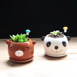Vaso per Piante Grasse, Piccola Paperella Gialla, Orsetto, Vaso in Ceramica, Mini Vaso Creativo a Forma di Cartone Animato per Coltivazione Indoor - Product Image 2