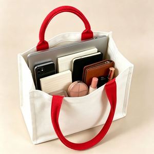 Sac fourre-tout en toile réutilisable personnalisé avec logo imprimé et motif lettres pour la promotion publicitaire (vente en gros) - Product Image 2