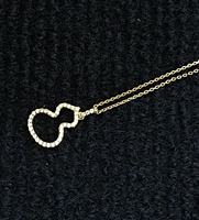 Pendentif gourde simple en argent 925 plaqué or 18 carats, style chinois, un cadeau chaleureux pour la famille et les amis