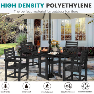 Alta calidad HDPE anticorrosión impermeable plástico al aire libre sillas conjunto muebles mesa de jardín - Product Image 3