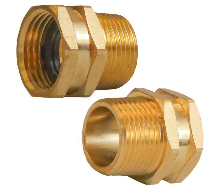 3/4" GHT Female X 3/4" NPT Male GHT To NPT Brass Compression Fitting