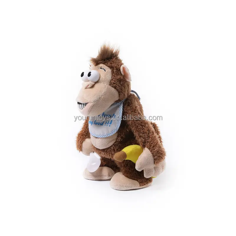 Nuevo diseño personalizado magnetrón plátano juguete de peluche personalizado OEM 25 CM baile y mono enojado juguete de peluche