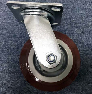 Roulettes pivotantes robustes en PU rouge <span class=keywords><strong>de</strong></span> 6 pouces <span class=keywords><strong>Colson</strong></span> pour chariot - Product Image 2